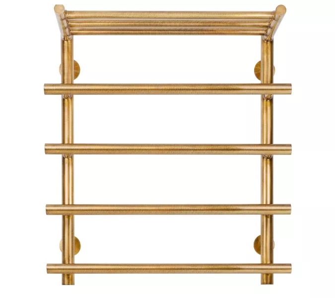 Полотенцесушитель латунный Secado Турин 1 СП , с полочкой , водяной, бронза, Выбрать размер: 40х60