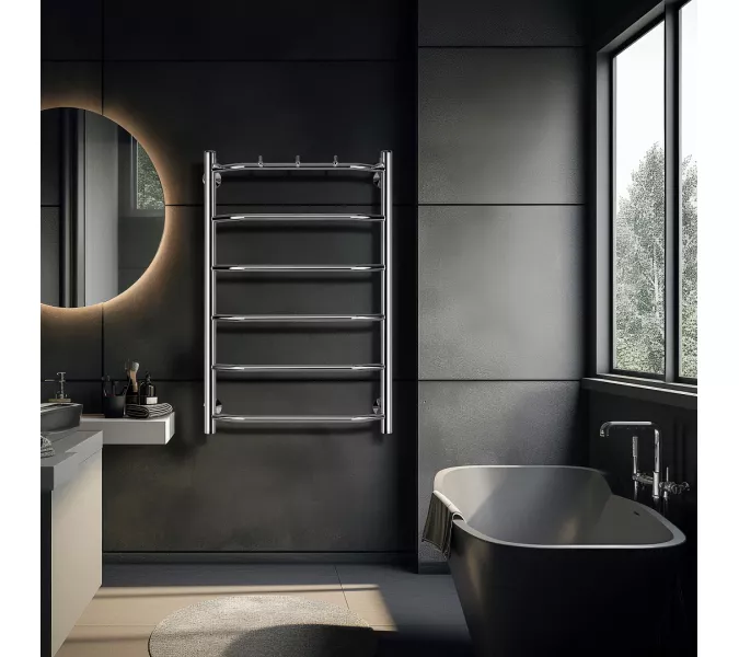 Полотенцесушитель Secado Агата 1 К , с крючками , электрический L/R хром, Выбрать размер: 40х60, Ориентация: левая, изображение 2