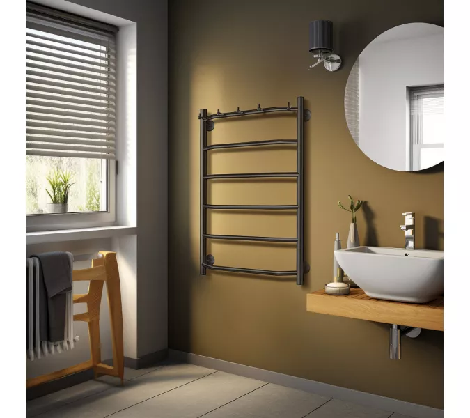 Полотенцесушитель Secado Агата 1 К , с крючками , электрический L/R хром, Выбрать размер: 40х60, Ориентация: левая, изображение 3