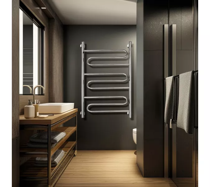 Полотенцесушитель Secado Валенсия 1  электрический L/R хром, Выбрать размер: 40х60, Ориентация: левая, изображение 3