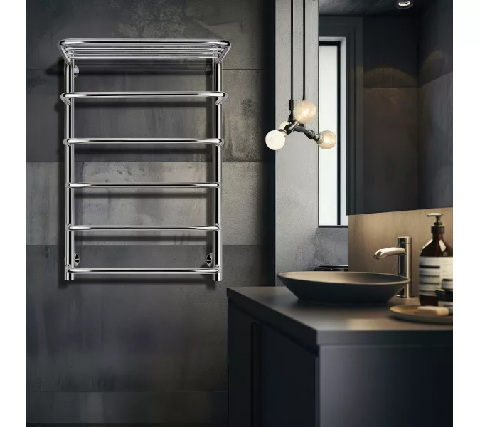 Полотенцесушитель Secado Мерида 2 СП, с полочкой, электрический L/R  хром, Выбрать размер: 40х60, Ориентация: левая, изображение 3