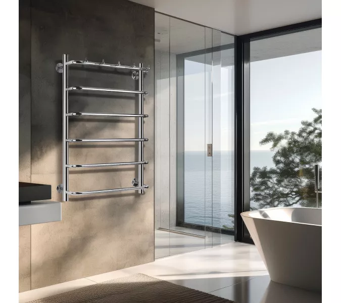 Полотенцесушитель Secado Мерида 1 К, с крючками, электрический L/R хром, Выбрать размер: 40х60, Ориентация: левая, изображение 2