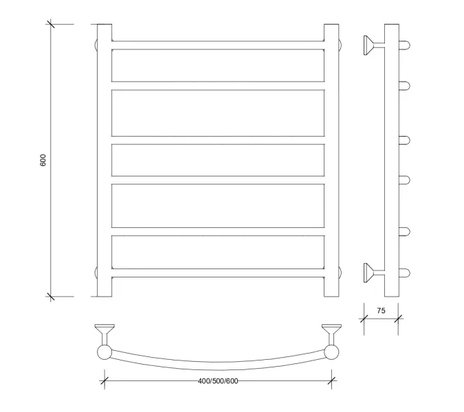 Полотенцесушитель Secado Милан 2 электрический L/R  хром, Выбрать размер: 40х60, Ориентация: левая, изображение 4
