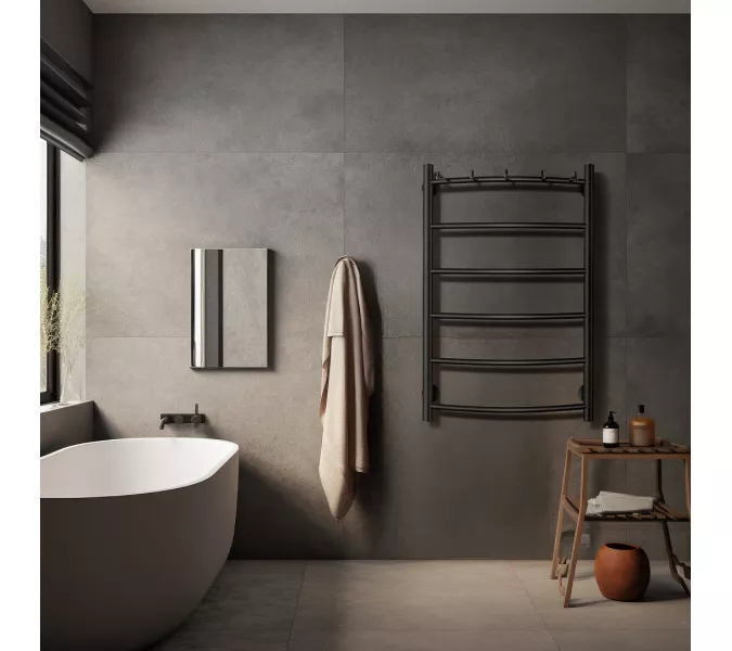 Полотенцесушитель Secado Милан 1 К , с крючками,  электрический L/R  хром, Выбрать размер: 40х60, Ориентация: левая, изображение 2