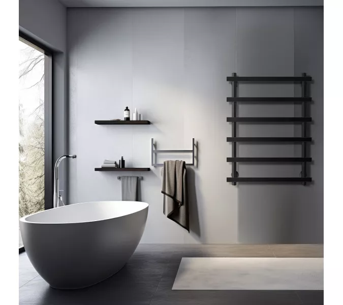 Полотенцесушитель Secado Понтида 1 электрический L/R  хром, Выбрать размер: 50х60, Ориентация: левая, изображение 2