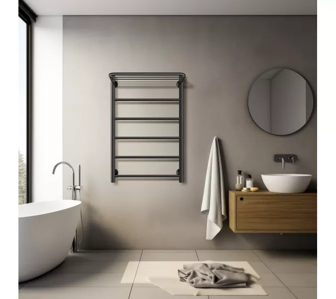 Полотенцесушитель Secado Триада 1 СП , с полочкой , электрический L/R хром, Выбрать размер: 40х60, Ориентация: левая, изображение 3