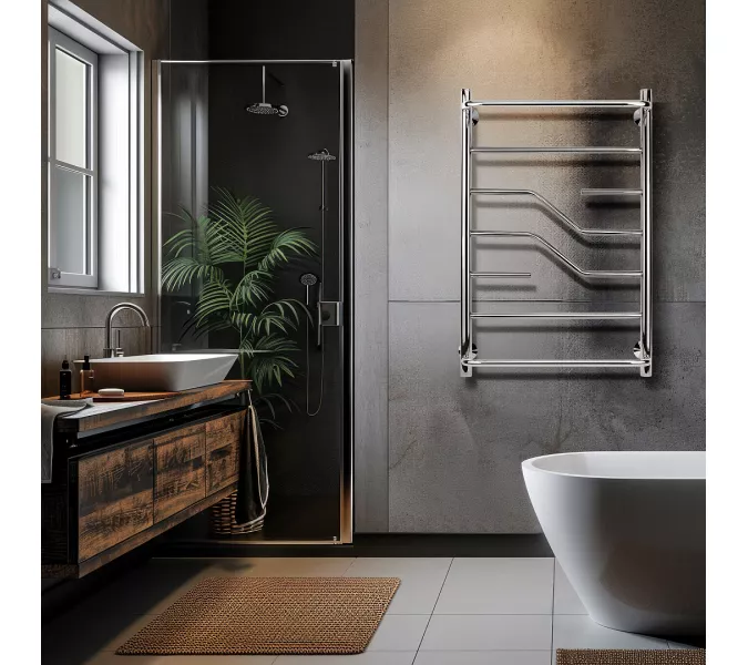 Полотенцесушитель Secado Риволи СП , с полочкой , электрический L/R  хром, Выбрать размер: 40х60, Ориентация: левая, изображение 2