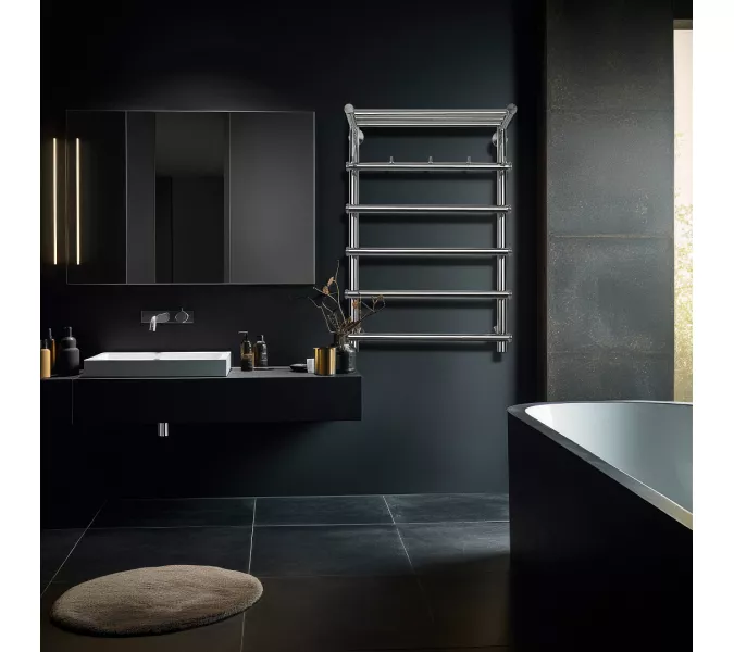 Полотенцесушитель Secado Турин 1 КСП, с крючками и полочкой,  электрический L/R  хром, Выбрать размер: 50х60, Ориентация: левая, изображение 2