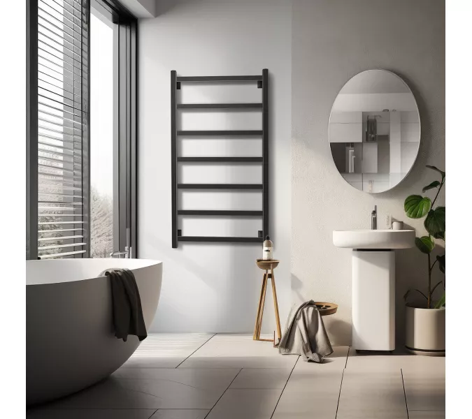 Полотенцесушитель Secado Корато 1 электрический L/R черный матовый, Выбрать размер: 40х60, Ориентация: левая, изображение 2