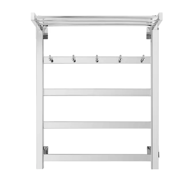 Полотенцесушитель Secado Корсико 1 КСП , с крючками и полочкой, электрический L/R  хром, Выбрать размер: 40х60, Ориентация: левая