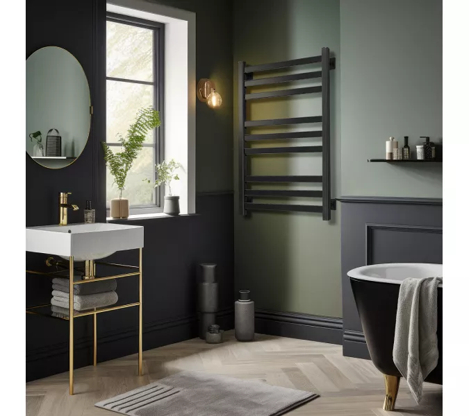 Полотенцесушитель Secado Корсико 3 электрический L/R  черный матовый, Выбрать размер: 40х60, Ориентация: левая, изображение 2