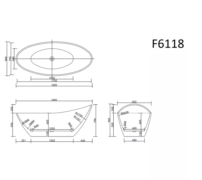 Ванна акриловая Frank F6118  181х80, изображение 7