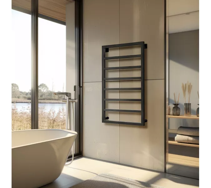 Полотенцесушитель Secado Парма  электрический L/R черный матовый, Выбрать размер: 40х60, Ориентация: левая, изображение 2