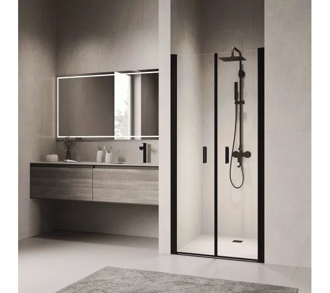 Душевая дверь RGW PA-104B, Цвет стекла: прозрачное, Цвет профиля (вариация): Черный, Выбрать размер: 70