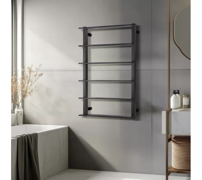 Полотенцесушитель Secado Лорето  электрический L/R черный матовый, Выбрать размер: 40х80, Ориентация: левая, изображение 3