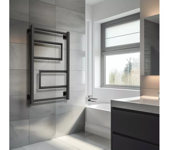 Полотенцесушитель Secado Рабби  электрический L/R черный матовый, Выбрать размер: 40х80, Ориентация: левая, изображение 3