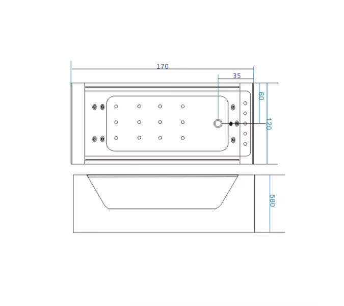 Ванна гидромассажная Frank F156  170х120, изображение 8