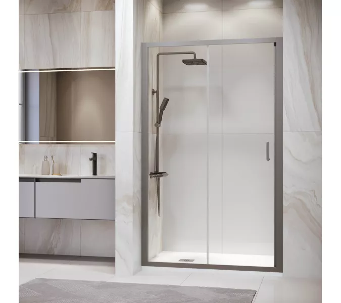 Душевая дверь RGW PA-14Gr, Цвет стекла: прозрачное, Цвет профиля (вариация): Серый, Выбрать размер: 150