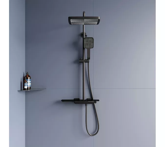 Душевая стойка RGW SP-34B с термостатом, Выбрать цвет: Черный, изображение 2