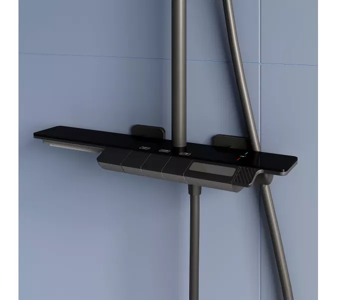 Душевая стойка RGW SP-34B с термостатом, Выбрать цвет: Черный, изображение 10