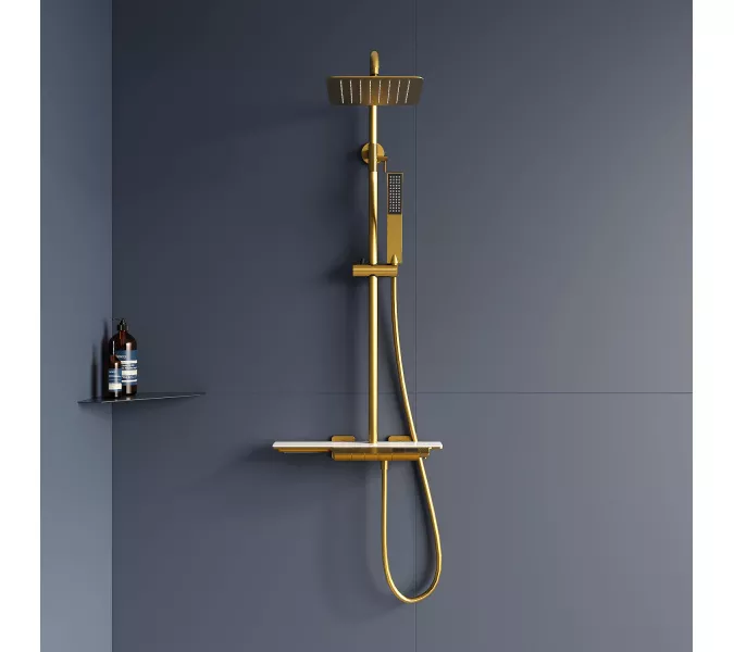 Душевая стойка  RGW SP-34G с термостатом, Выбрать цвет: Золото, изображение 2