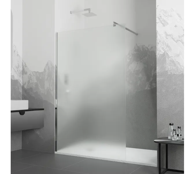 Душевая перегородка RGW WA-02-1 рифленое стекло, Цвет стекла: рифленое, Цвет профиля (вариация): Хром, Выбрать размер: 90