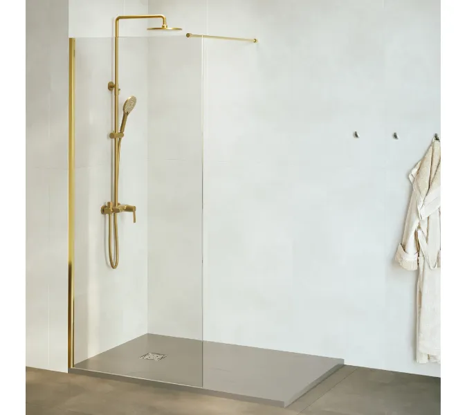 Душевая перегородка RGW WA-010G, Цвет стекла: прозрачное, Цвет профиля (вариация): Золото, Выбрать размер: 80