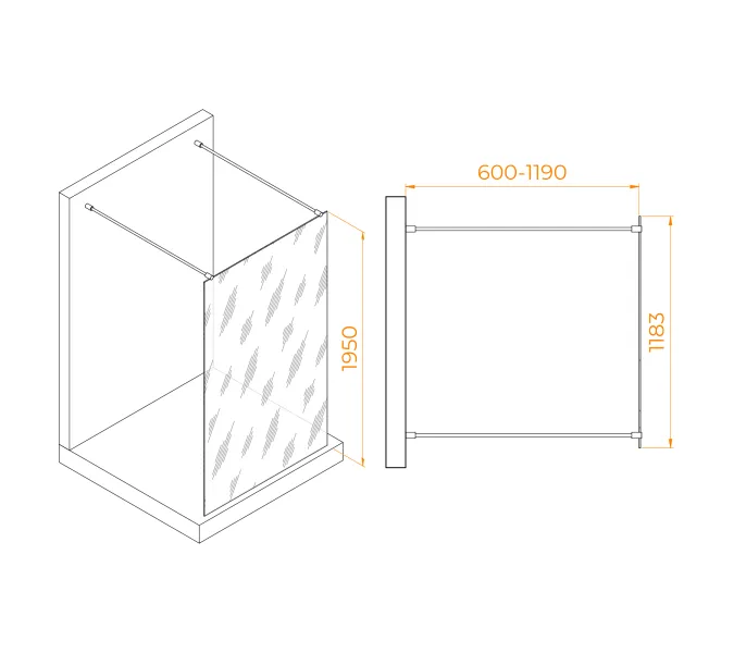 Душевая перегородка RGW WA-016Gb, Цвет стекла: прозрачное, Цвет профиля (вариация): Золото, Выбрать размер: 120, изображение 6