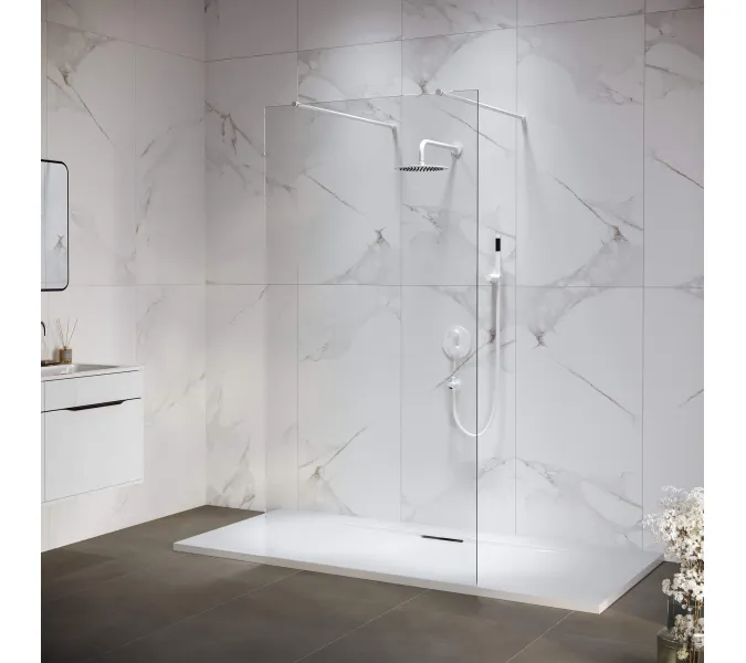 Душевая перегородка RGW WA-016W, Цвет стекла: прозрачное, Цвет профиля (вариация): Белый, Выбрать размер: 140, изображение 3