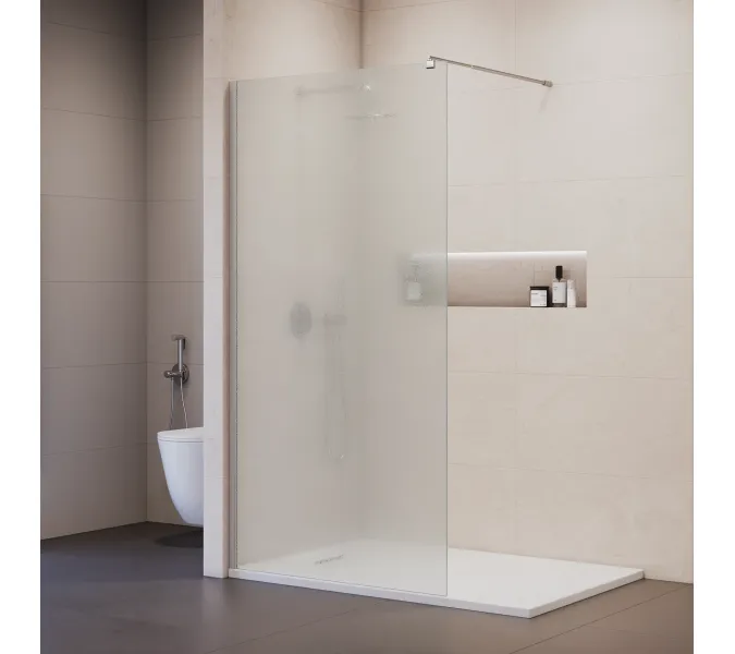 Душевая перегородка RGW WA-02-1 рифленое стекло, Цвет стекла: рифленое, Цвет профиля (вариация): Хром, Выбрать размер: 90