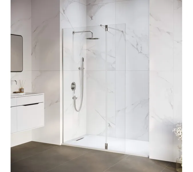 Душевая перегородка RGW WA-051 (WA-010 + Z-071), Цвет стекла: прозрачное, Цвет профиля (вариация): Хром, Выбрать размер: 80, изображение 16