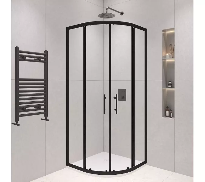 Душевой уголок RGW PA-51B, Цвет стекла: прозрачное, Цвет профиля (вариация): Черный, Выбрать размер: 100x100