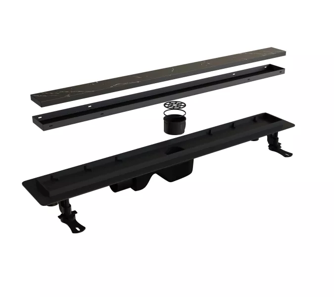 Душевой лоток RGW Drain Leo-31 черный, Выбрать цвет: Чёрный, Выбрать размер: 60, изображение 8