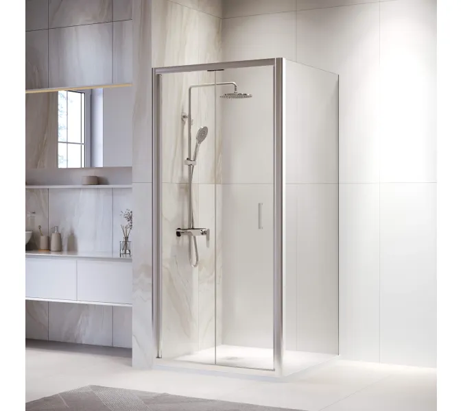 Душевой уголок RGW PA-132 (PA-21+Z-050-5), Цвет стекла: прозрачное, Цвет профиля (вариация): Хром, Выбрать размер: 100x100