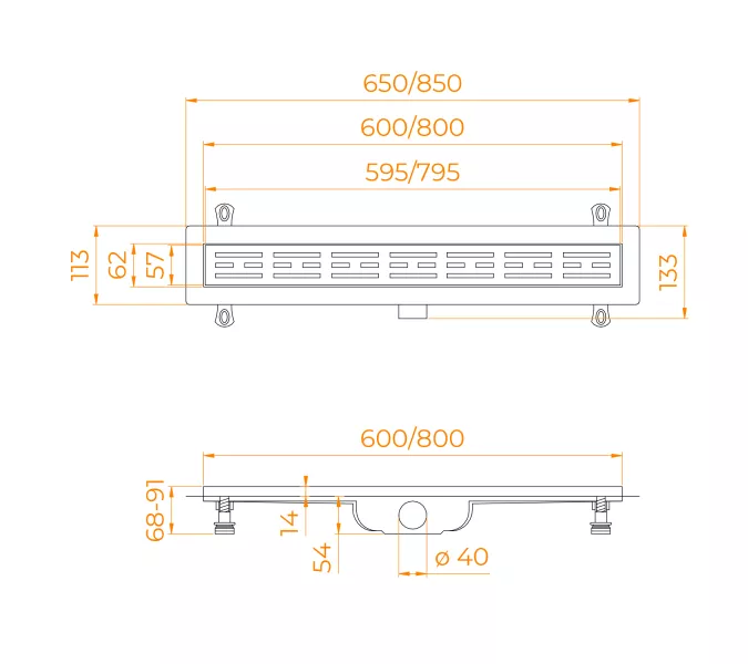 Душевой лоток RGW Drain Leo-10 хром, Выбрать размер: 60, изображение 10