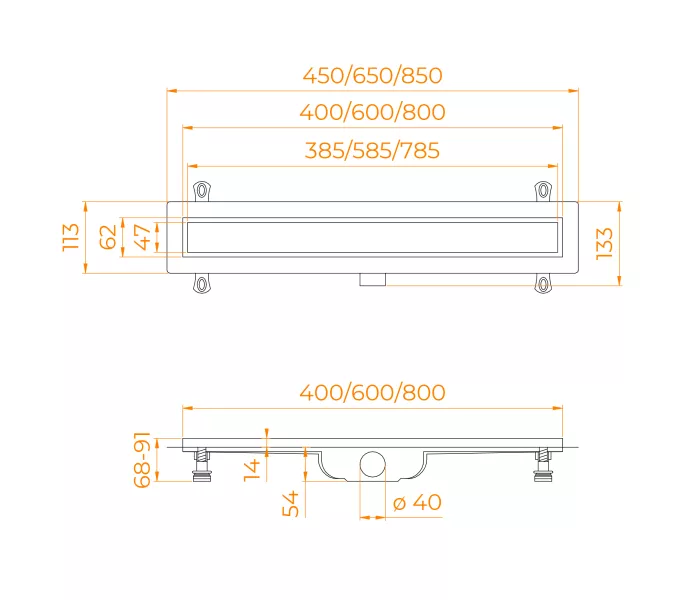 Душевой лоток RGW Drain Leo-11, Выбрать размер: 40, изображение 16