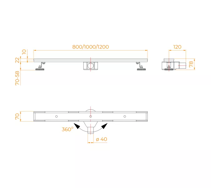 Душевой трап RGW SDR-08B черный, Выбрать размер: 80, изображение 2