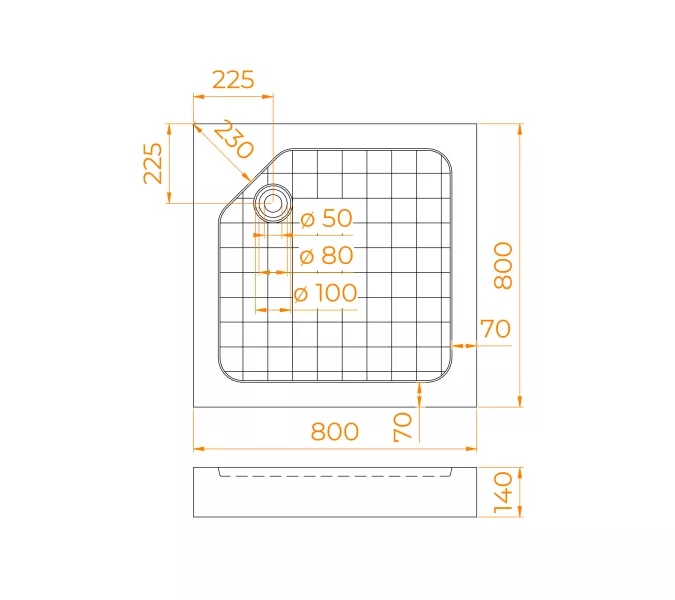 Душевой поддон квадратный RGW SMC-W Белый, Выбрать размер: 80х80, изображение 14