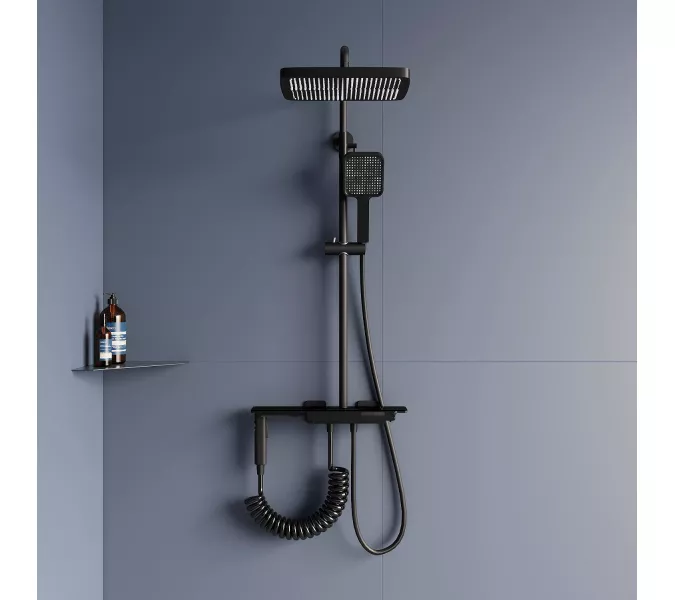 Душевая стойка RGW SP-35B с термостатом, Выбрать цвет: Черный, изображение 2