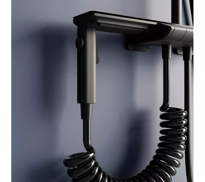 Душевая стойка RGW SP-35B с термостатом, Выбрать цвет: Черный, изображение 10