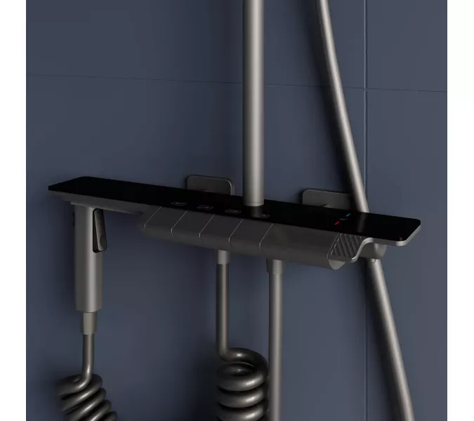 Душевая стойка RGW SP-35Gr с термостатом, Выбрать цвет: серый, изображение 8