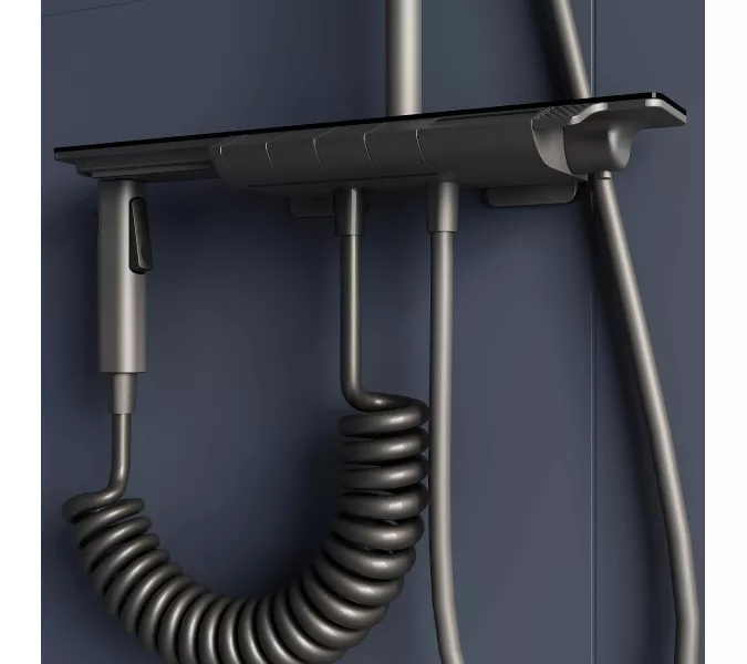 Душевая стойка RGW SP-35Gr с термостатом, Выбрать цвет: серый, изображение 11