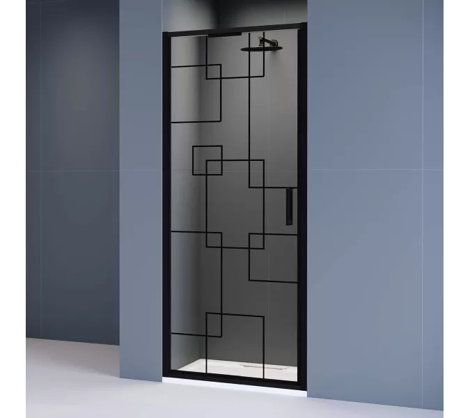 Душевая дверь RGW SV-05-B Чёрный/Black Smart Line, Цвет стекла: матовое, Цвет профиля (вариация): Черный, Выбрать размер: 80