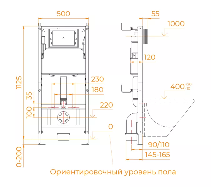 Унитаз подвесной с инсталляцией RGW SW-60, изображение 2