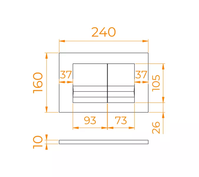 Кнопка слива RGW SWH-05W, Выбрать цвет: Белый, изображение 2