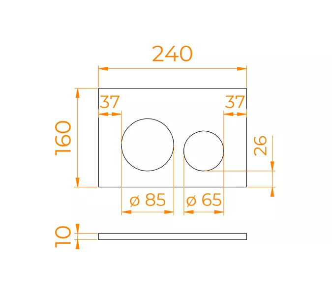 Кнопка слива RGW SWH-07W, Выбрать цвет: Белый, изображение 2