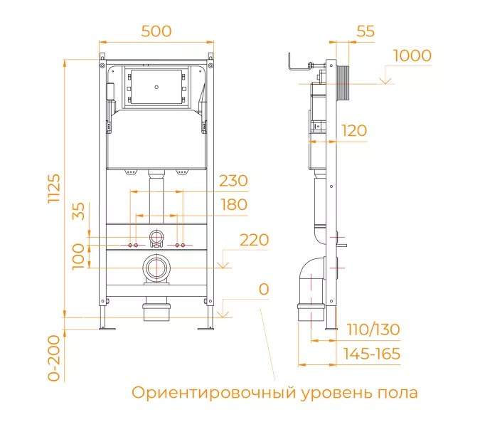 Инсталляции для подвесных  унитазов RGW SWI-02 без кнопки, изображение 2