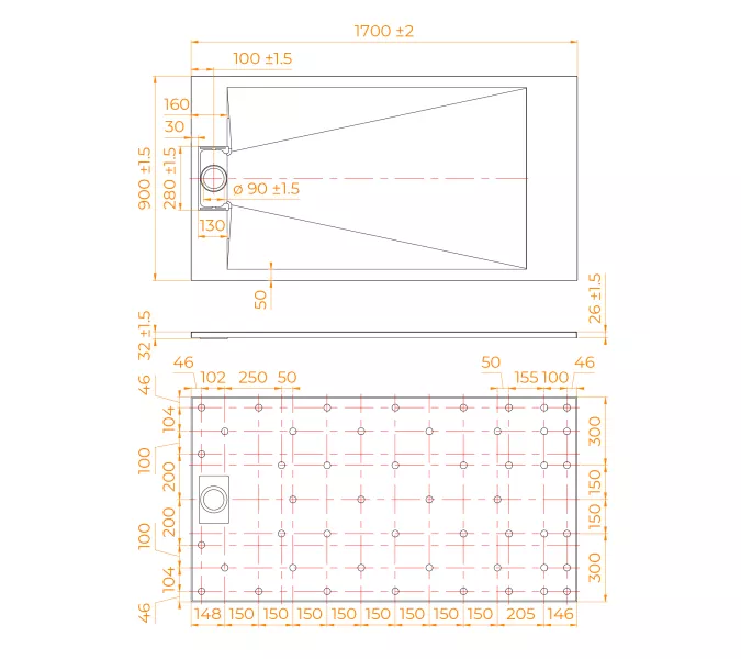 Душевой поддон прямоугольный RGW TUS-W Белый, Выбрать размер: 90х170, изображение 12