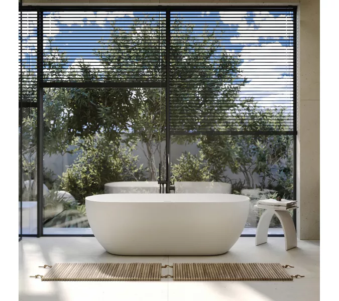 Ванна из искусственного камня ABBER Stein AS9613 белая матовая, Выбрать размер: 160х75, изображение 7