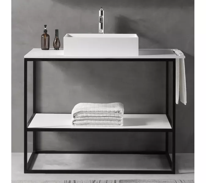 Консоль под раковину ABBER Stein AS2631 напольная, белая матовая